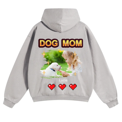 Dog Mom Pixel Photo - Personalized Custom Unisex Hoodie