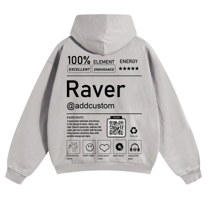 Addcustom QR Code Raver Solid Color Hoodie wearishow