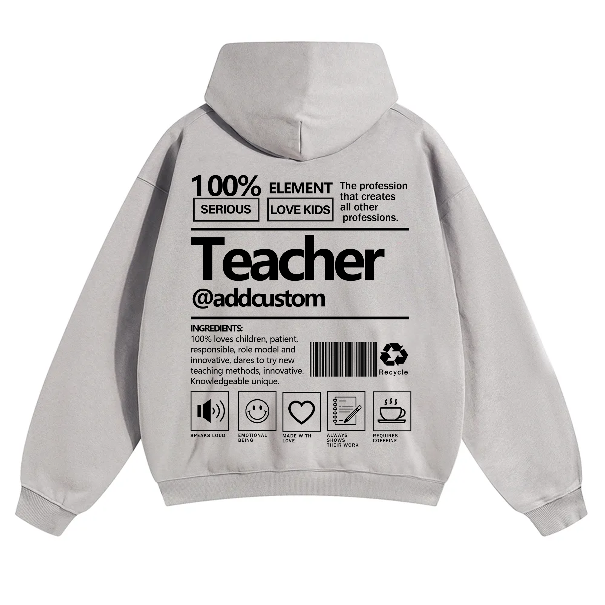 Teacher Addcustom Solid Color Hoodie wearishow