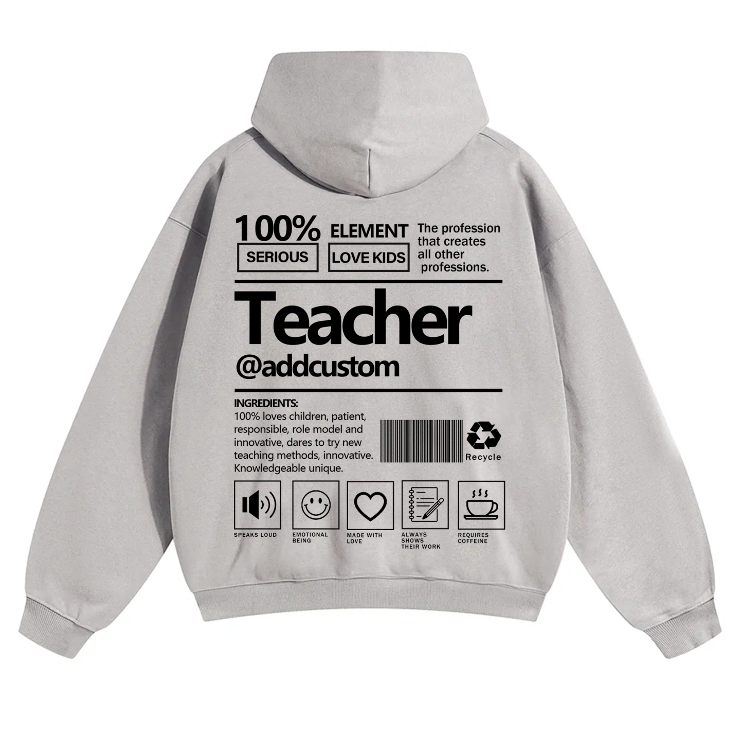 Teacher Addcustom Solid Color Hoodie wearishow