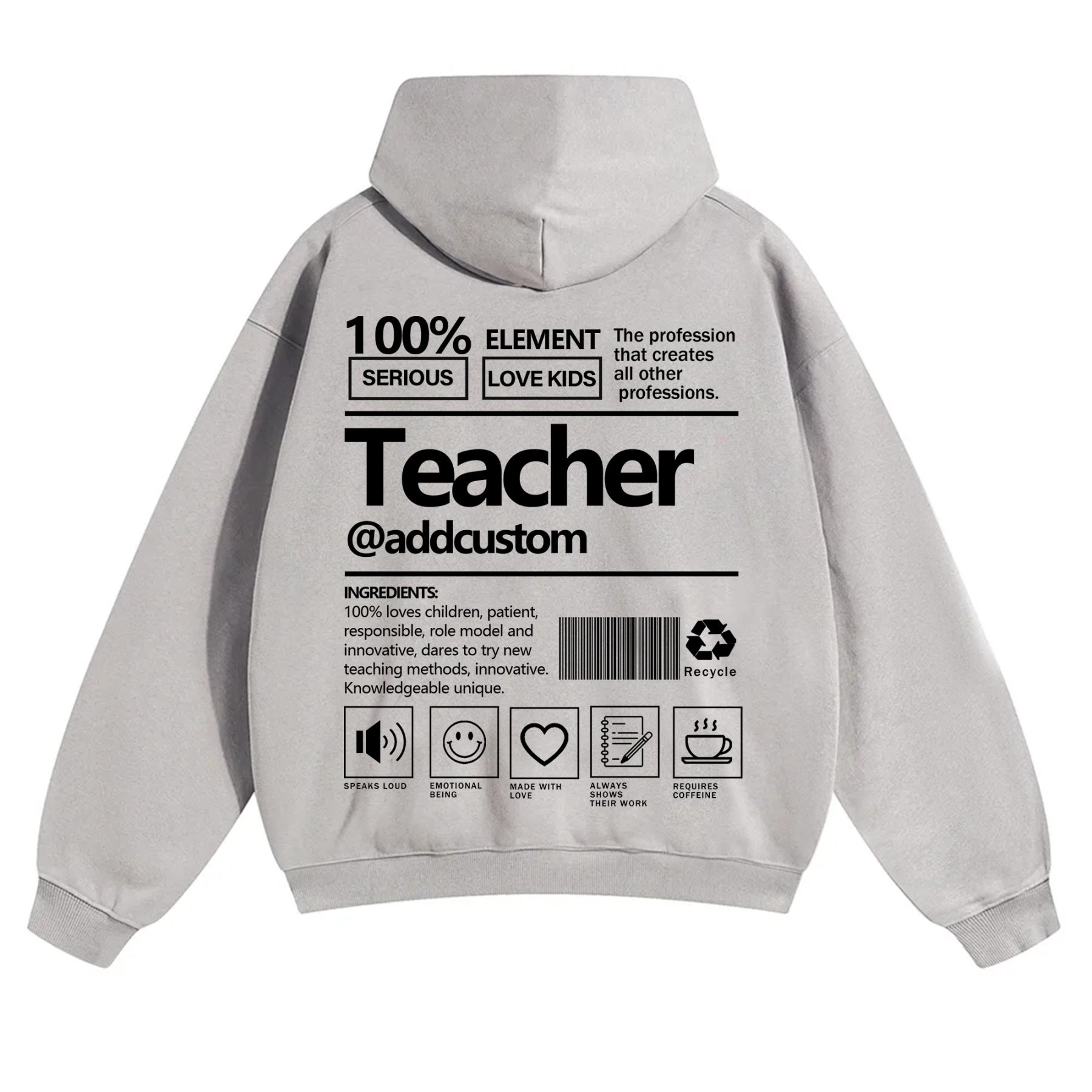 Teacher Addcustom Solid Color Hoodie wearishow