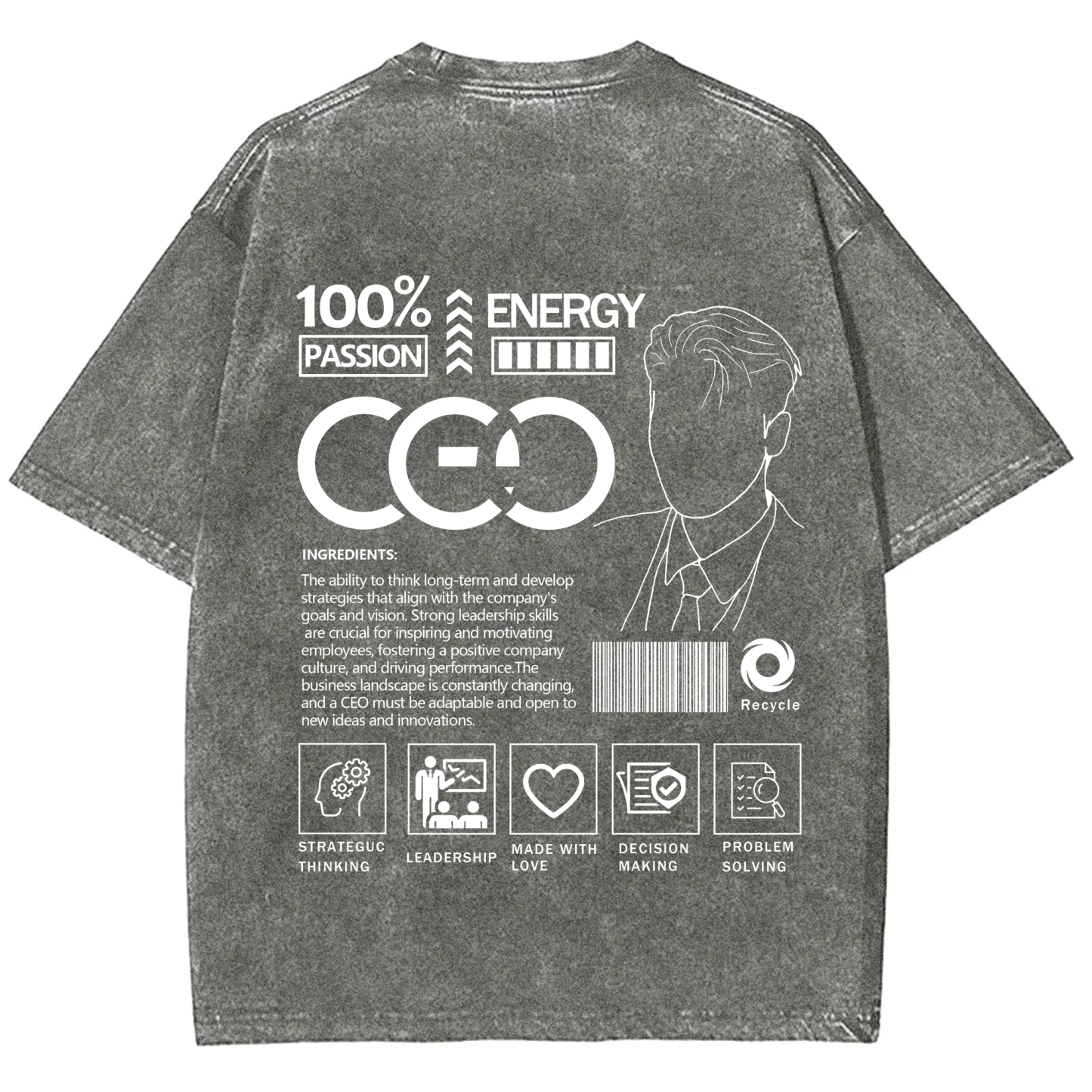 CEO Unisex Fit Washed T-Shirt