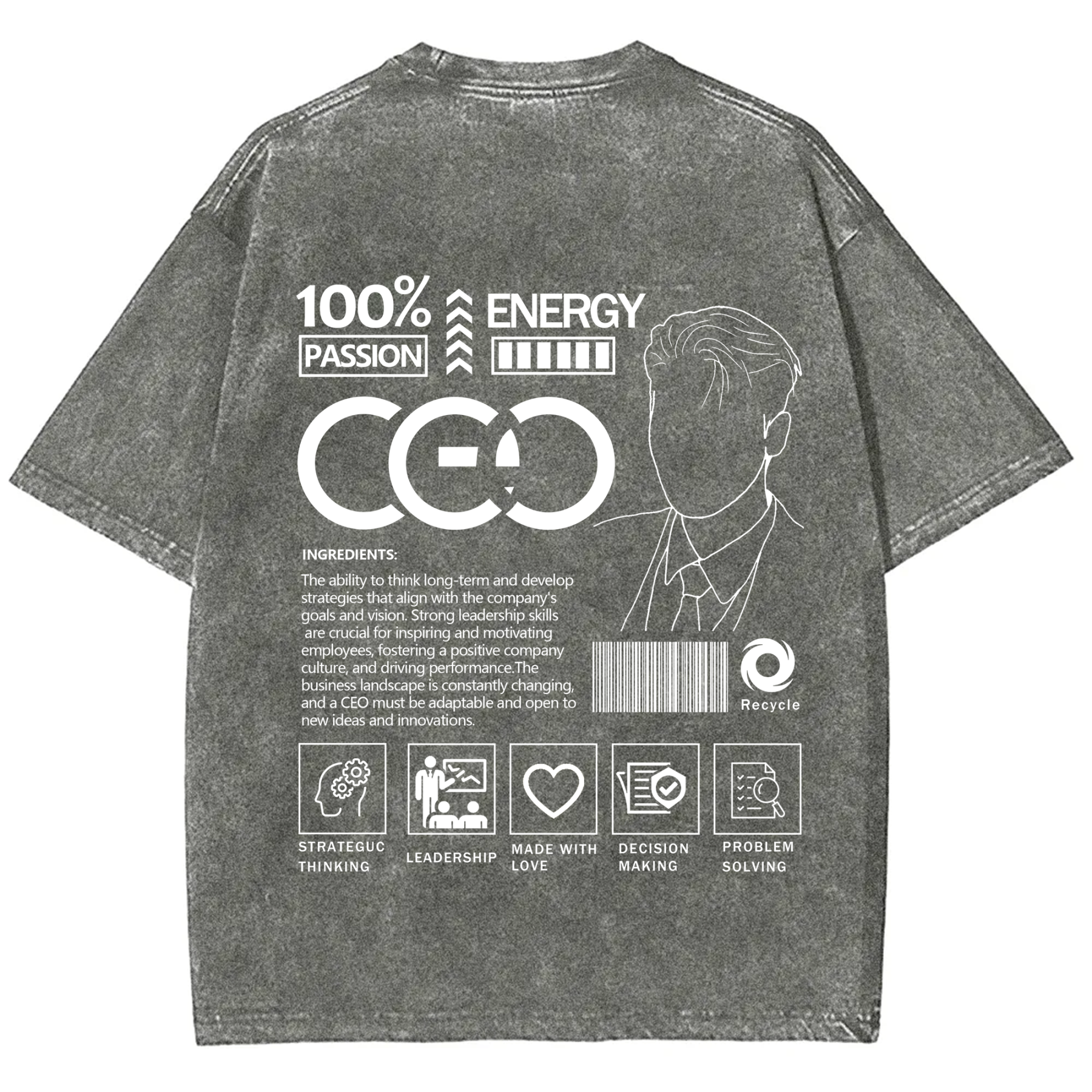 CEO Unisex Fit Washed T-Shirt