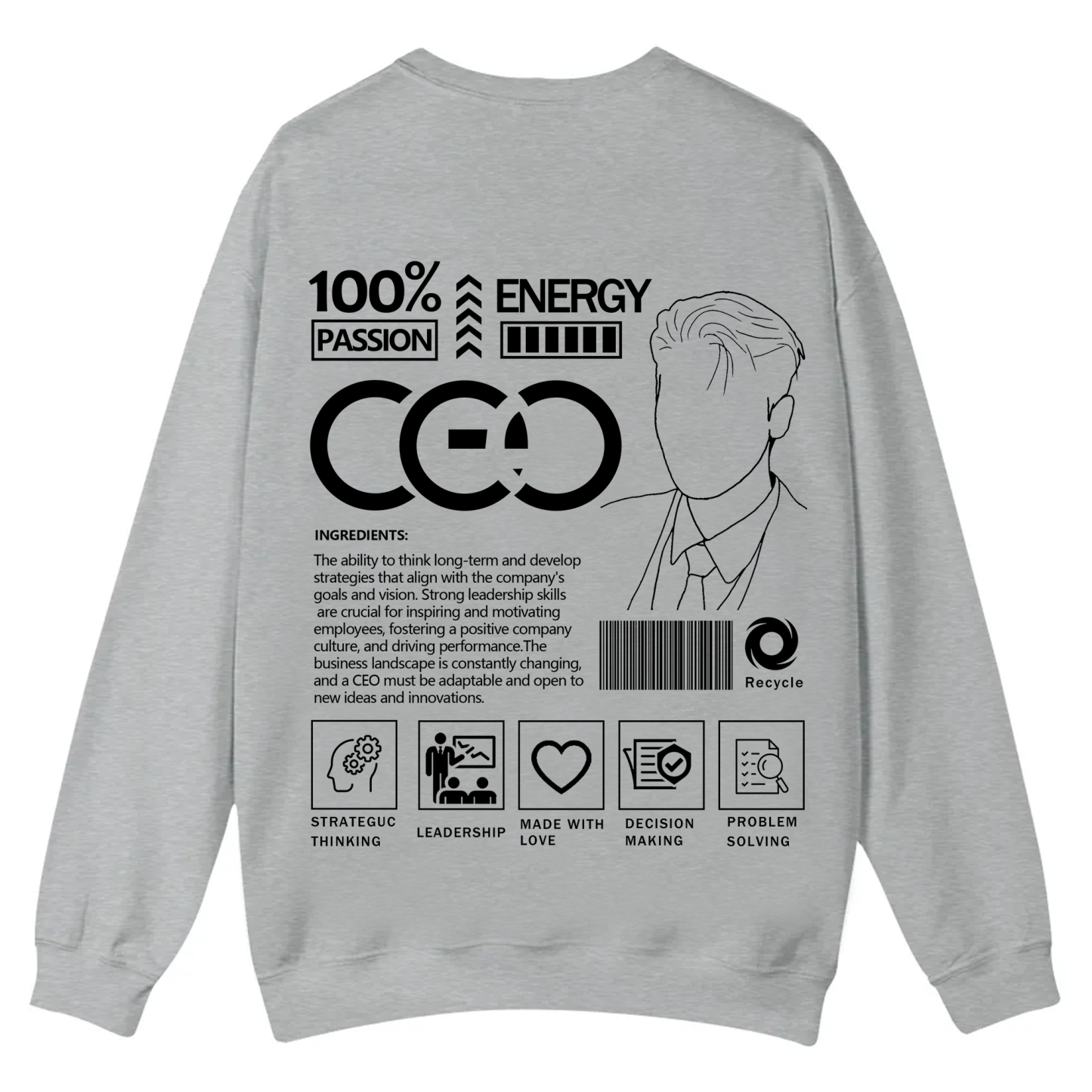 CEO Unisex Casual Crewneck Sweatshirt