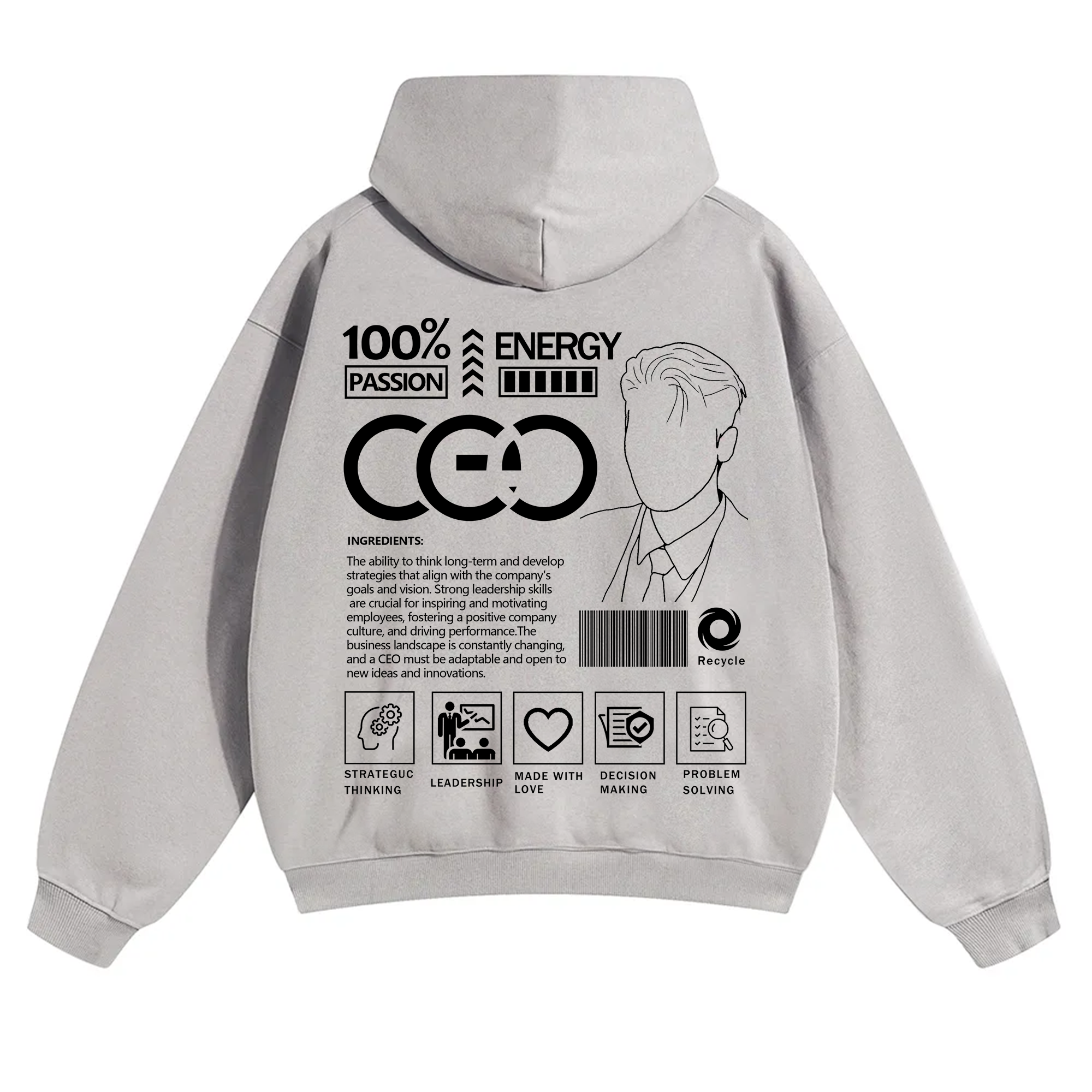 CEO Unisex Casual Print Hoodie