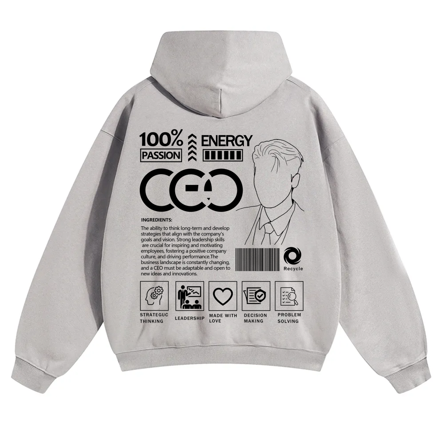 CEO Unisex Casual Print Hoodie