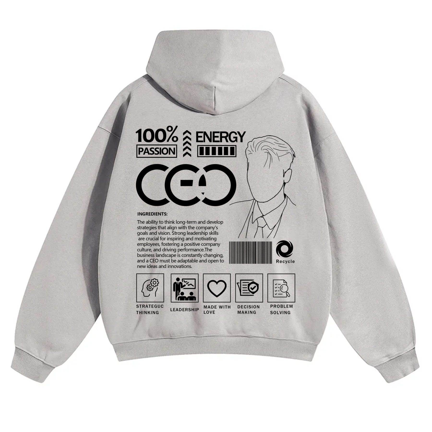CEO Unisex Casual Print Hoodie