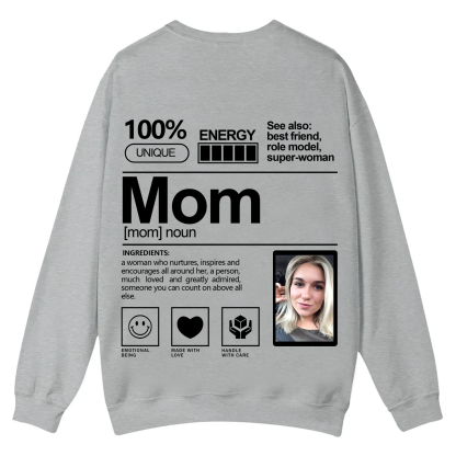 Addcustom  Photo Mom Casual Crewneck Sweatshirt