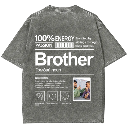 Addcustom Photo Brother Washed T-Shirt