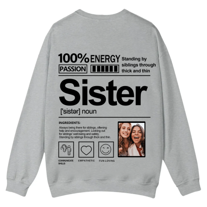 Addcustom  Photo Sister Casual Crewneck Sweatshirt