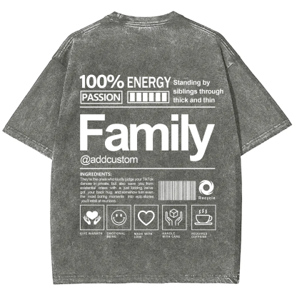 Family Addcustom Washed T-Shirt