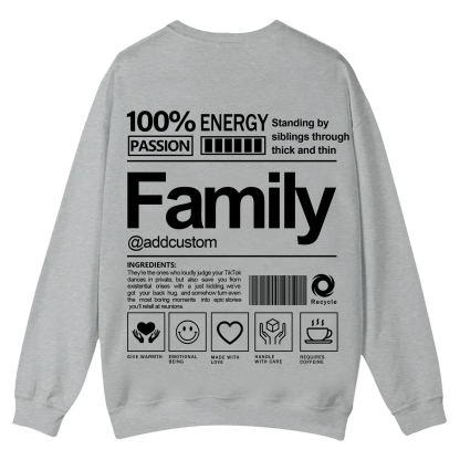 Family Addcustom Casual Crewneck Sweatshirt