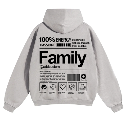 Family Addcustom Solid Color Hoodie