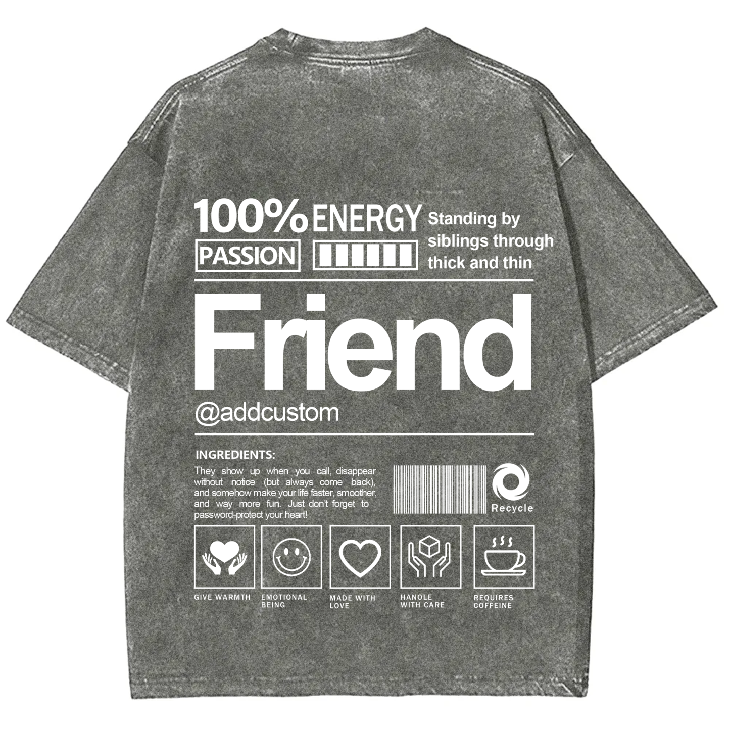 Friend Addcustom Washed T-Shirt