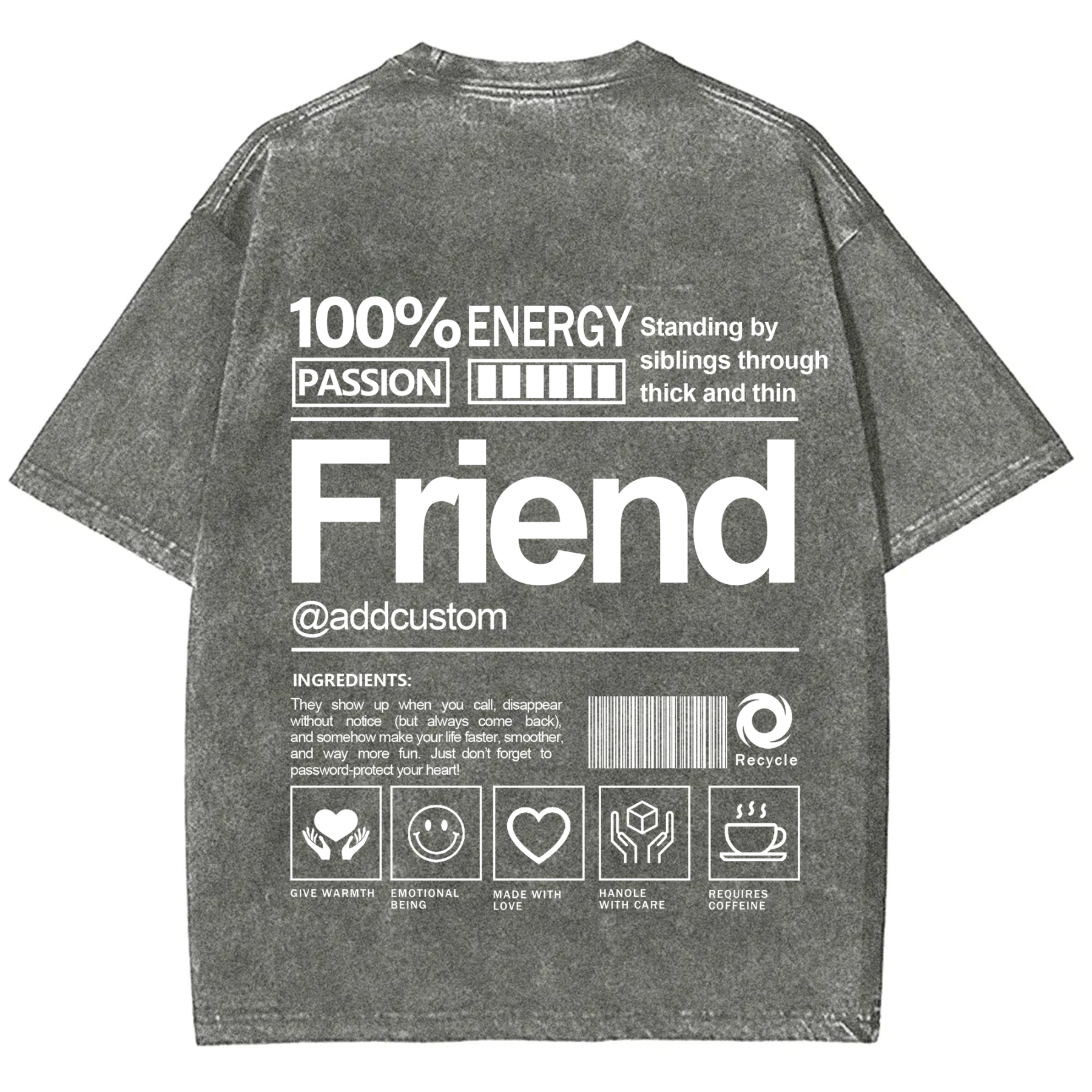 Friend Addcustom Washed T-Shirt