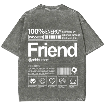 Friend Addcustom Washed T-Shirt
