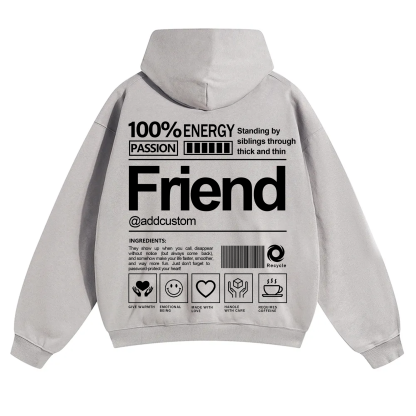 Friend Addcustom Solid Color Hoodie