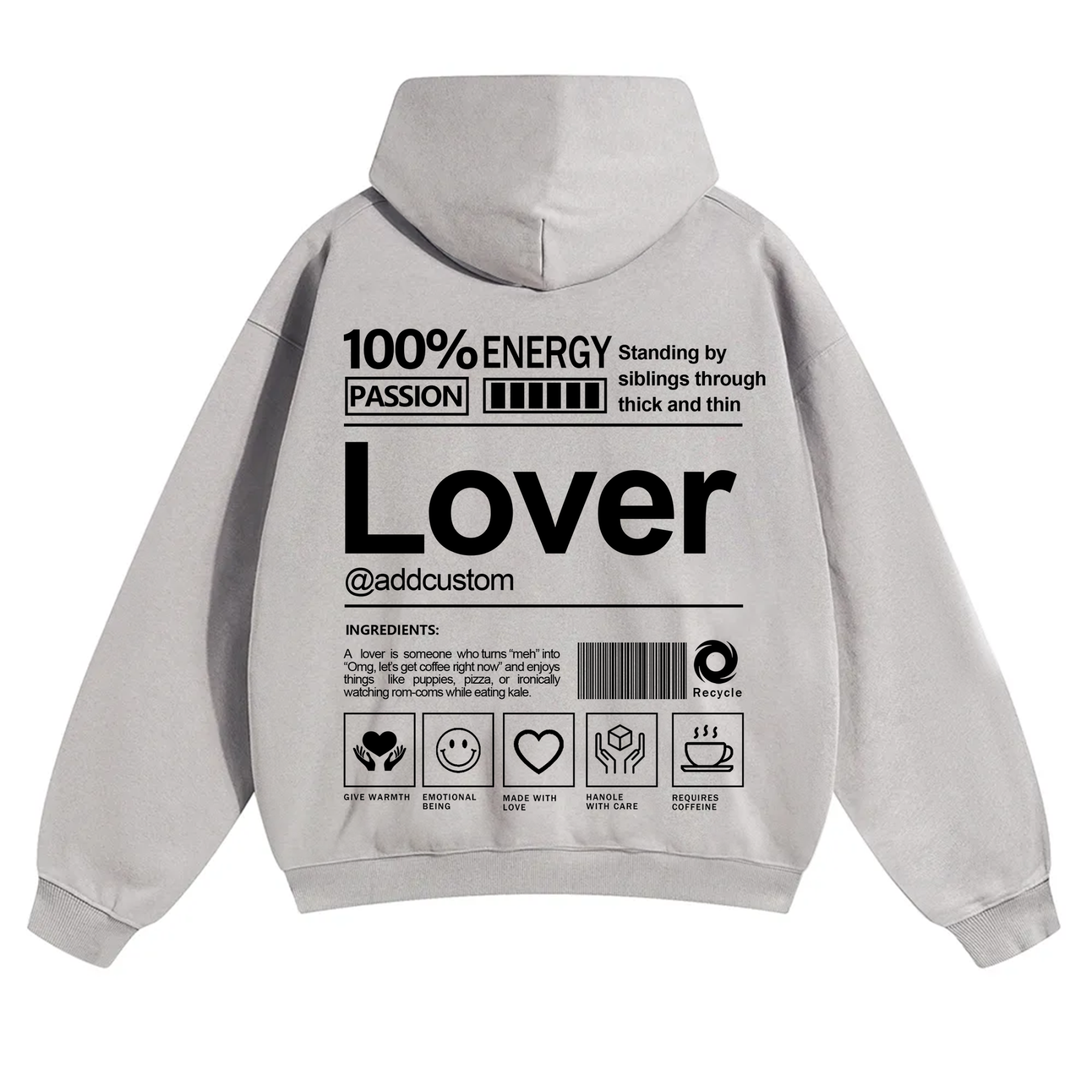Lover Addcustom Solid Color Hoodie