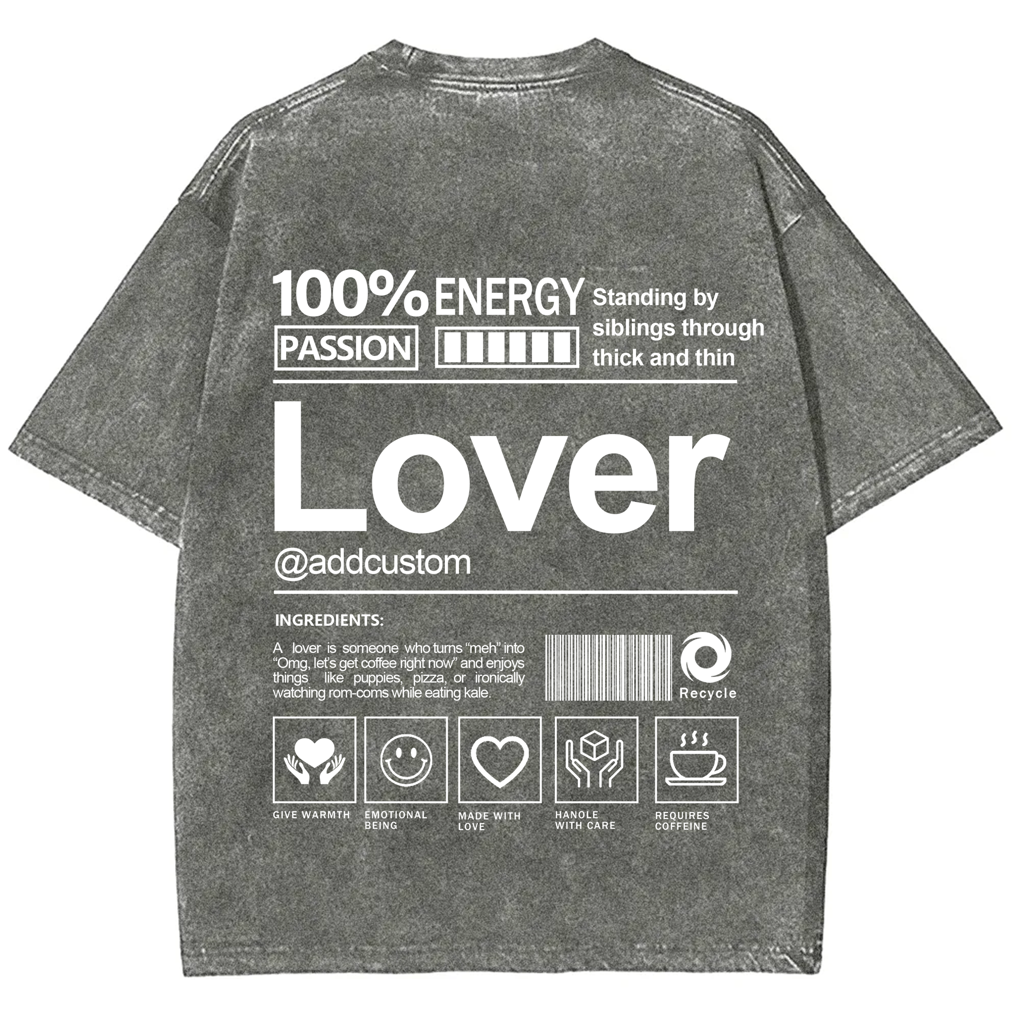 Lover Addcustom Washed T-Shirt