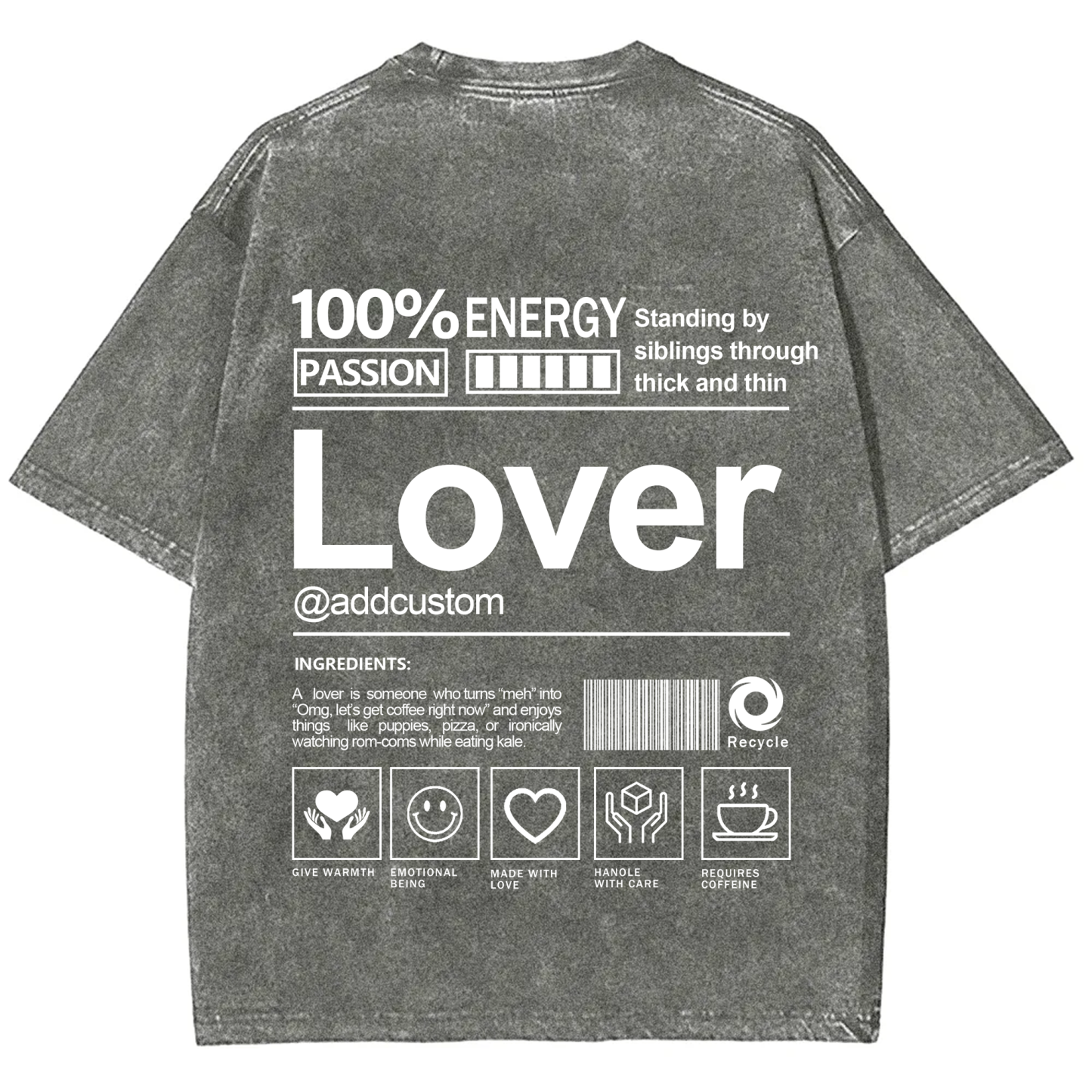 Lover Addcustom Washed T-Shirt
