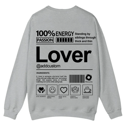 Lover Addcustom Casual Crewneck Sweatshirt