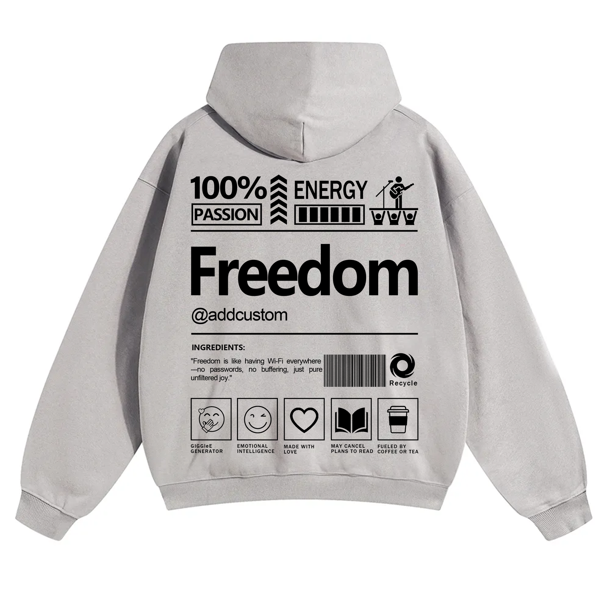 Freedom Addcustom Solid Color Hoodie