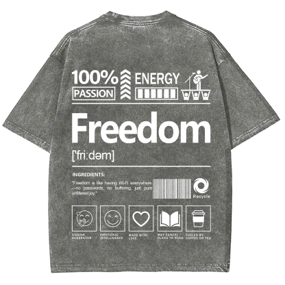 Freedom Unisex Fit Washed T-Shirt