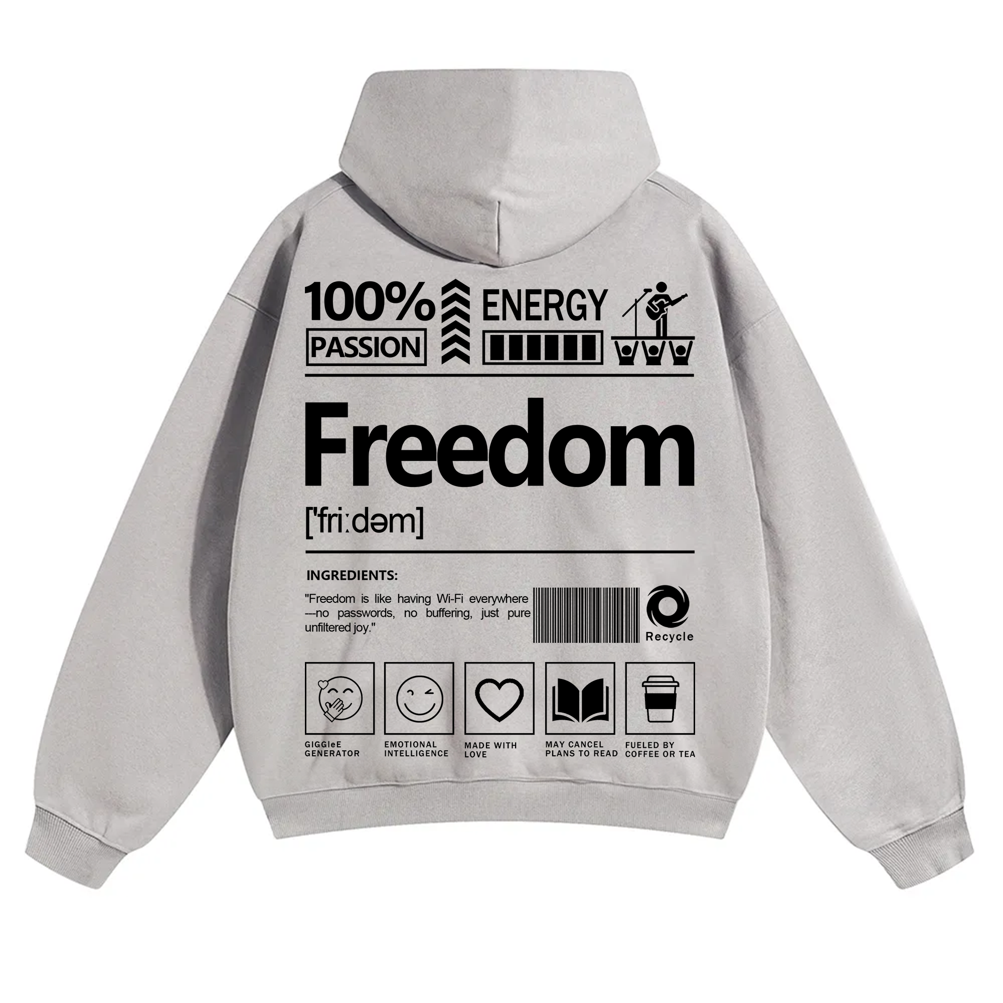 Freedom Unisex Fit Solid Color Hoodie