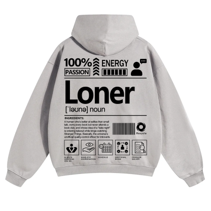 Loner Unisex Fit Solid Color Hoodie