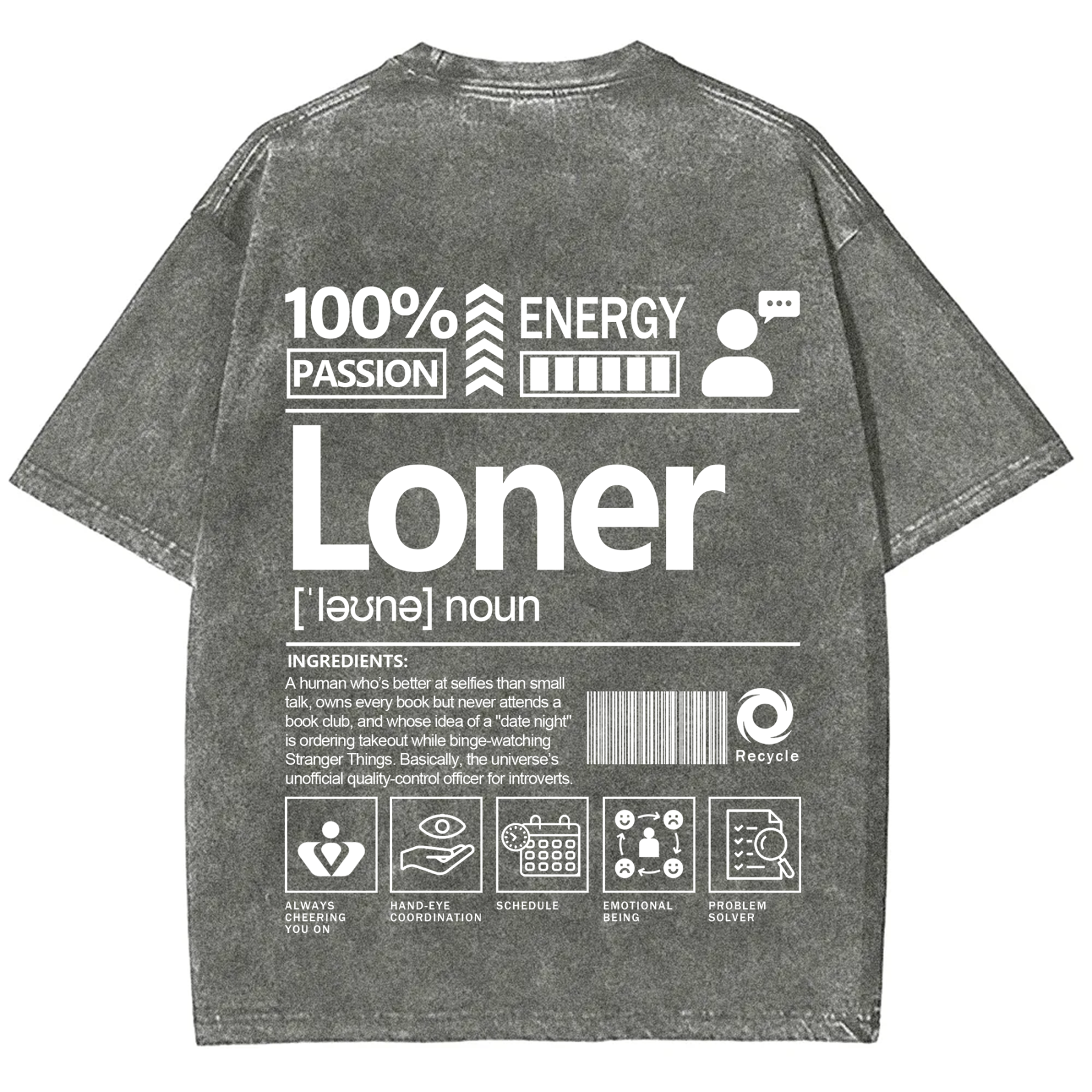 Loner Unisex Fit Washed T-Shirt