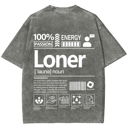 Loner Unisex Fit Washed T-Shirt