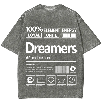 Dreamers Addcustom Unisex Fit Washed T-Shirt