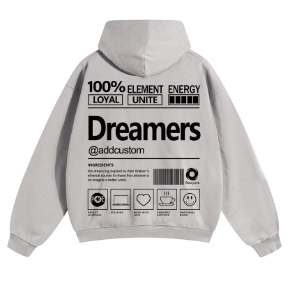 Dreamers Addcustom Unisex Fit Solid Color Hoodie