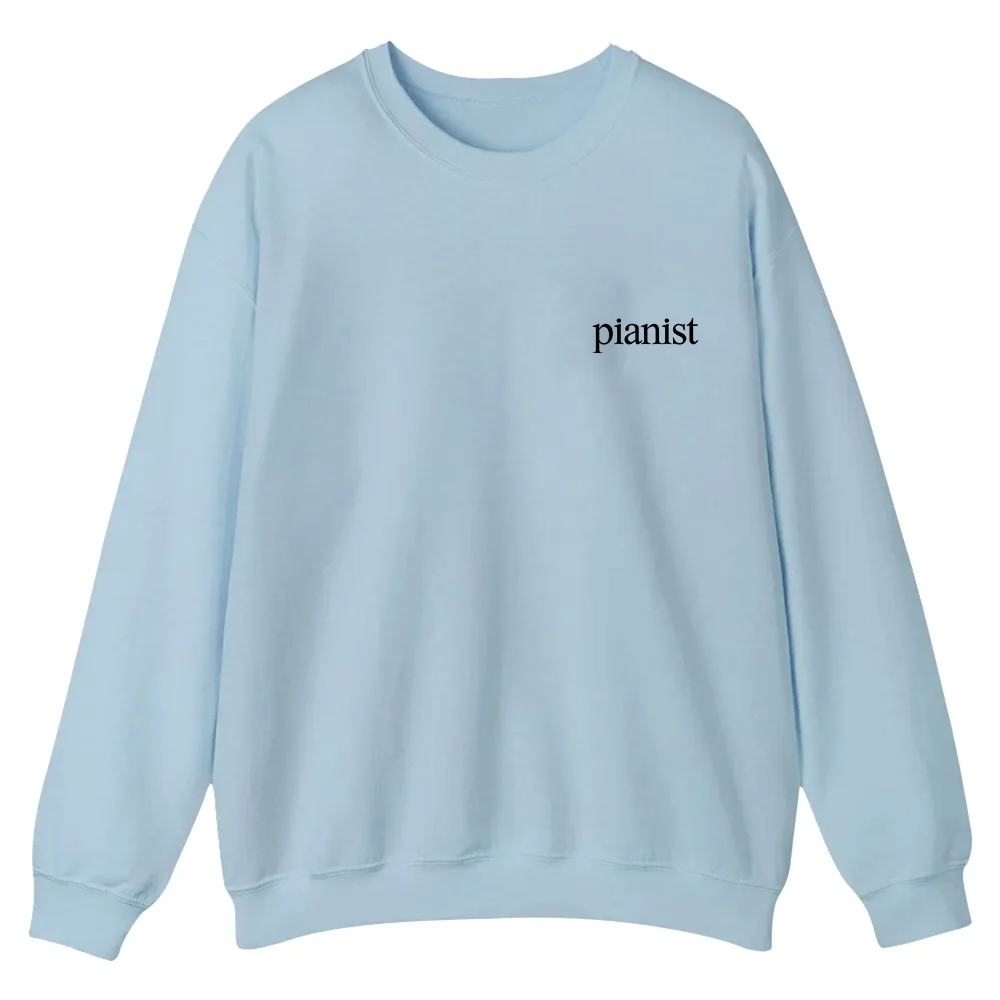 Pianist Casual Crewneck Sweatshirt wearishow