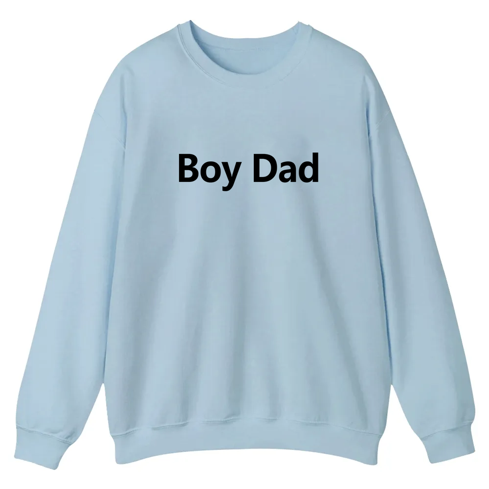 Boy Dad Casual Crewneck Sweatshirt wearishow