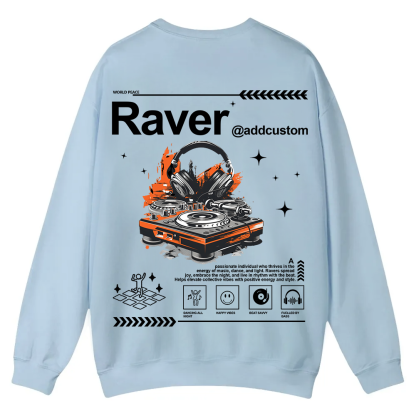 Addcustom Raver Casual Crewneck Sweatshirt wearishow