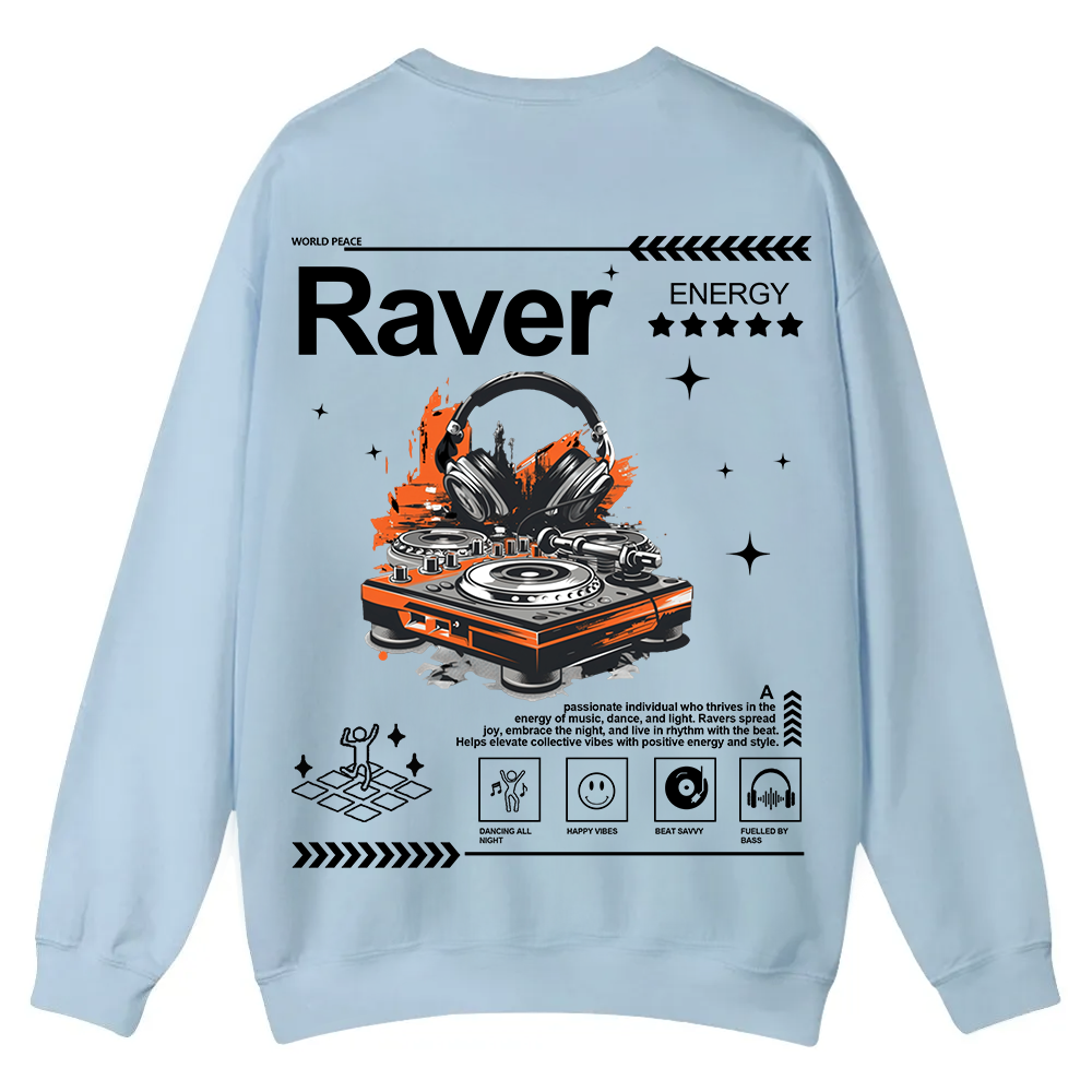 Raver Casual Crewneck Sweatshirt wearishow