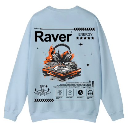 Raver Casual Crewneck Sweatshirt wearishow