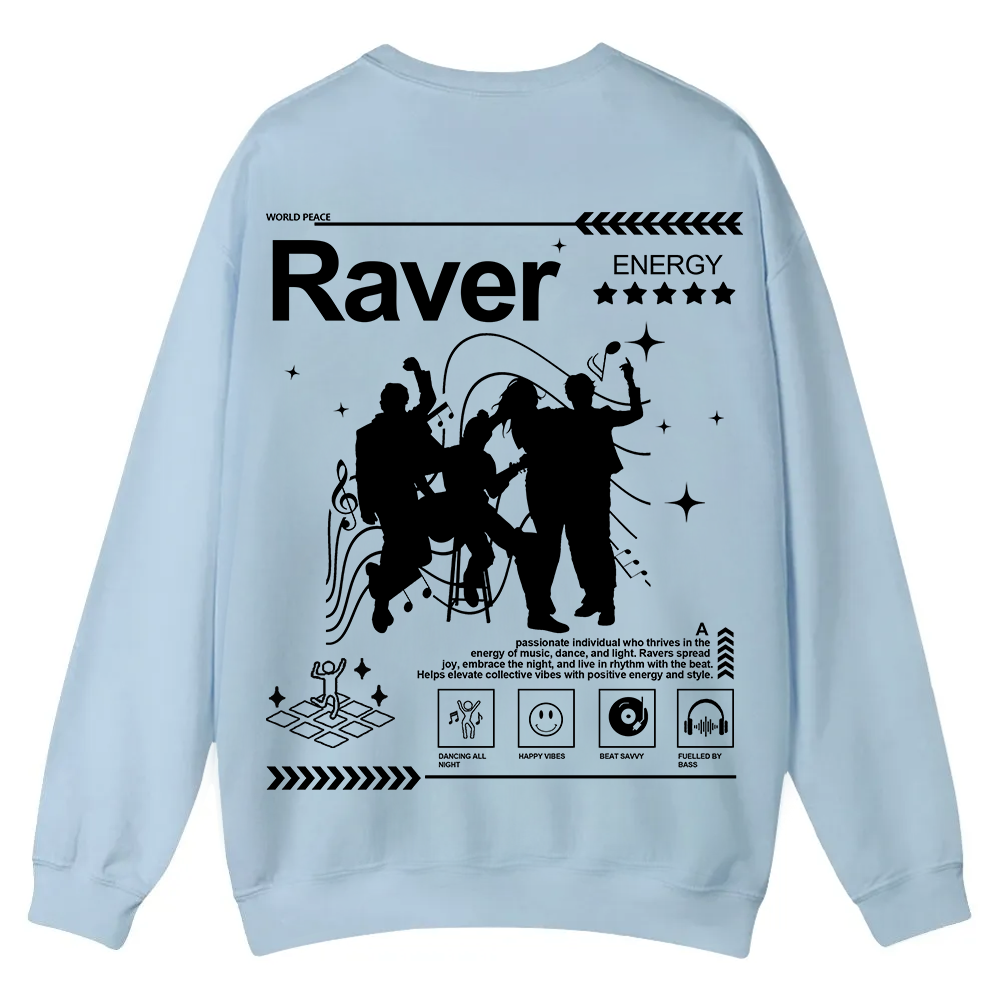 Raver Casual Crewneck Sweatshirt wearishow