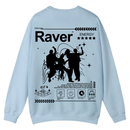 Raver Casual Crewneck Sweatshirt wearishow