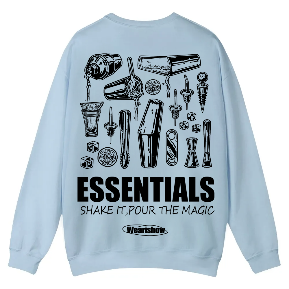 Bartender Essentials Casual Crewneck Sweatshirt wearishow