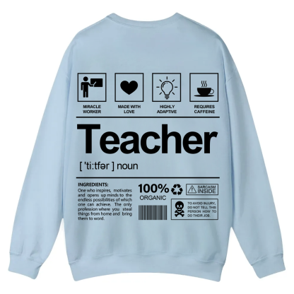 Teacher Casual Crewneck Sweatshirt wearishow