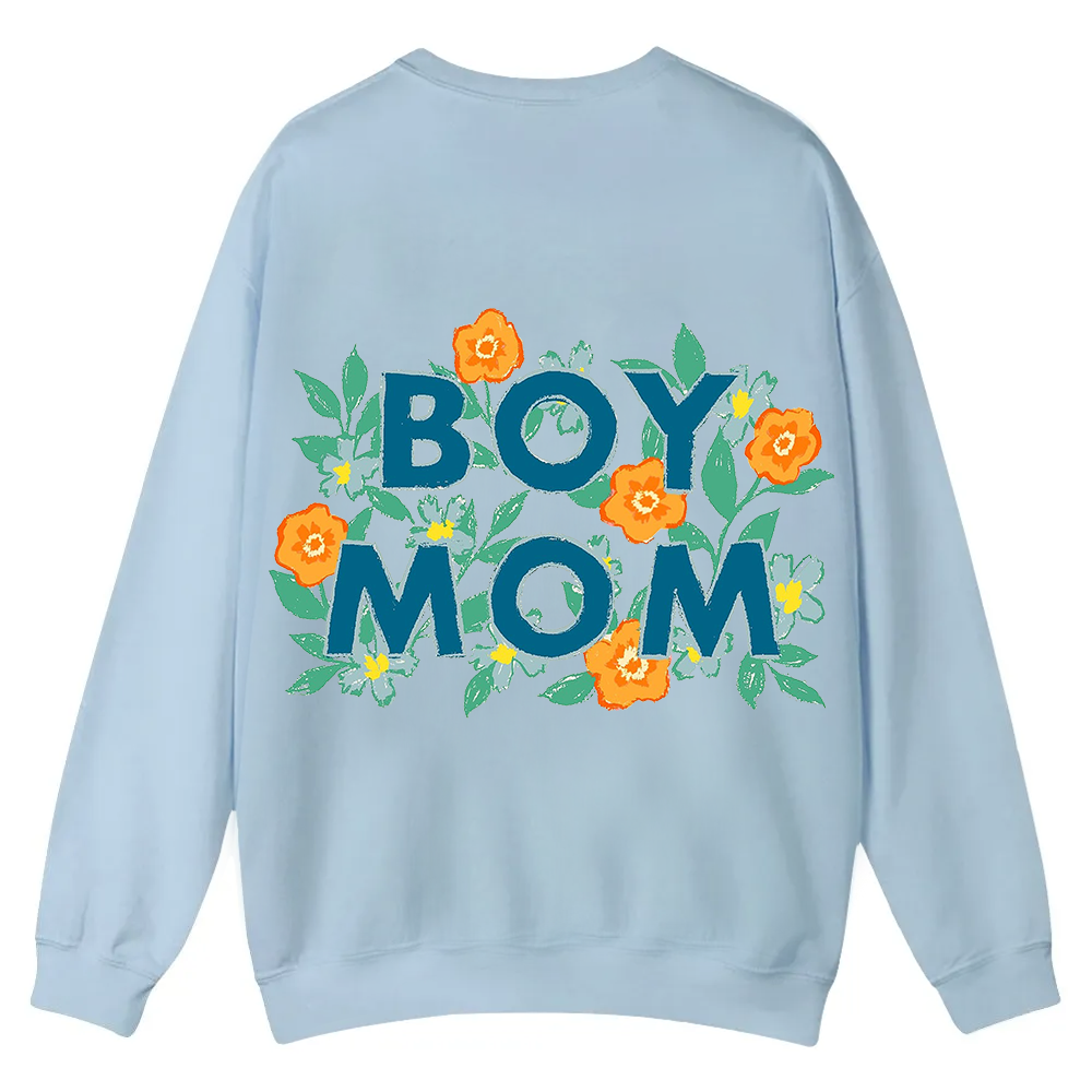 Boy Mom Casual Crewneck Sweatshirt wearishow