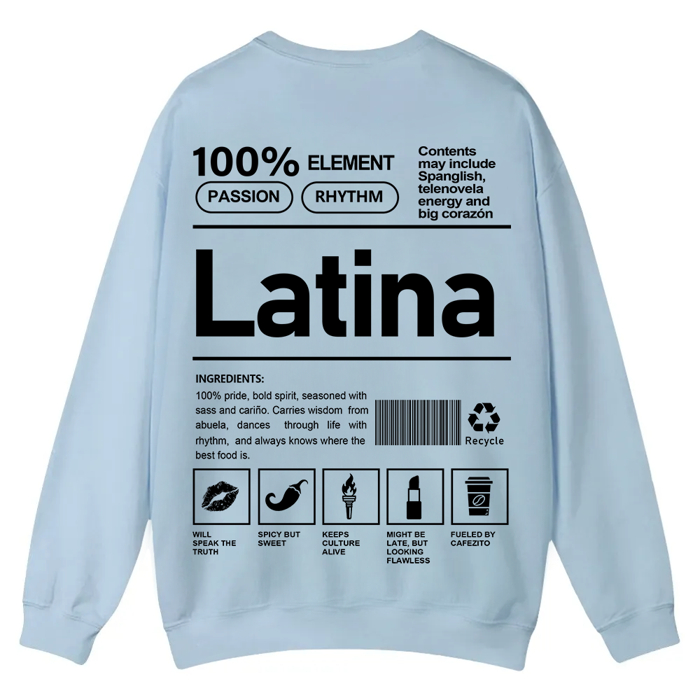 Latina Unisex Fit  Casual Crewneck Sweatshirt wearishow