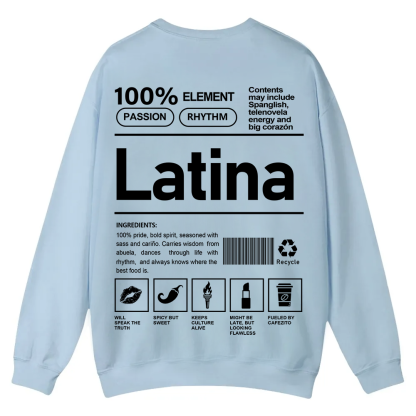Latina Unisex Fit  Casual Crewneck Sweatshirt wearishow