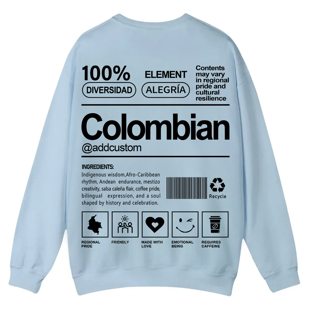 Colombian Addcustom Unisex Fit  Casual Crewneck Sweatshirt wearishow
