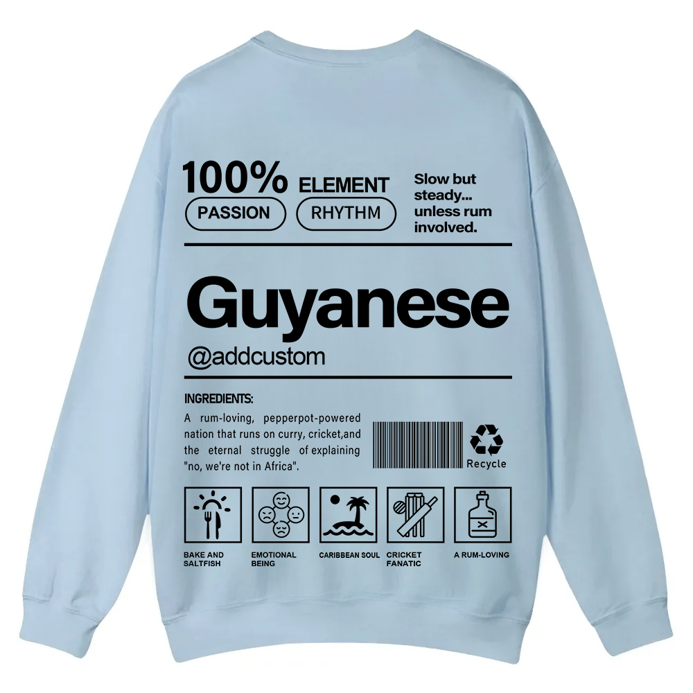 Guyanese Addcustom Unisex Fit  Casual Crewneck Sweatshirt wearishow