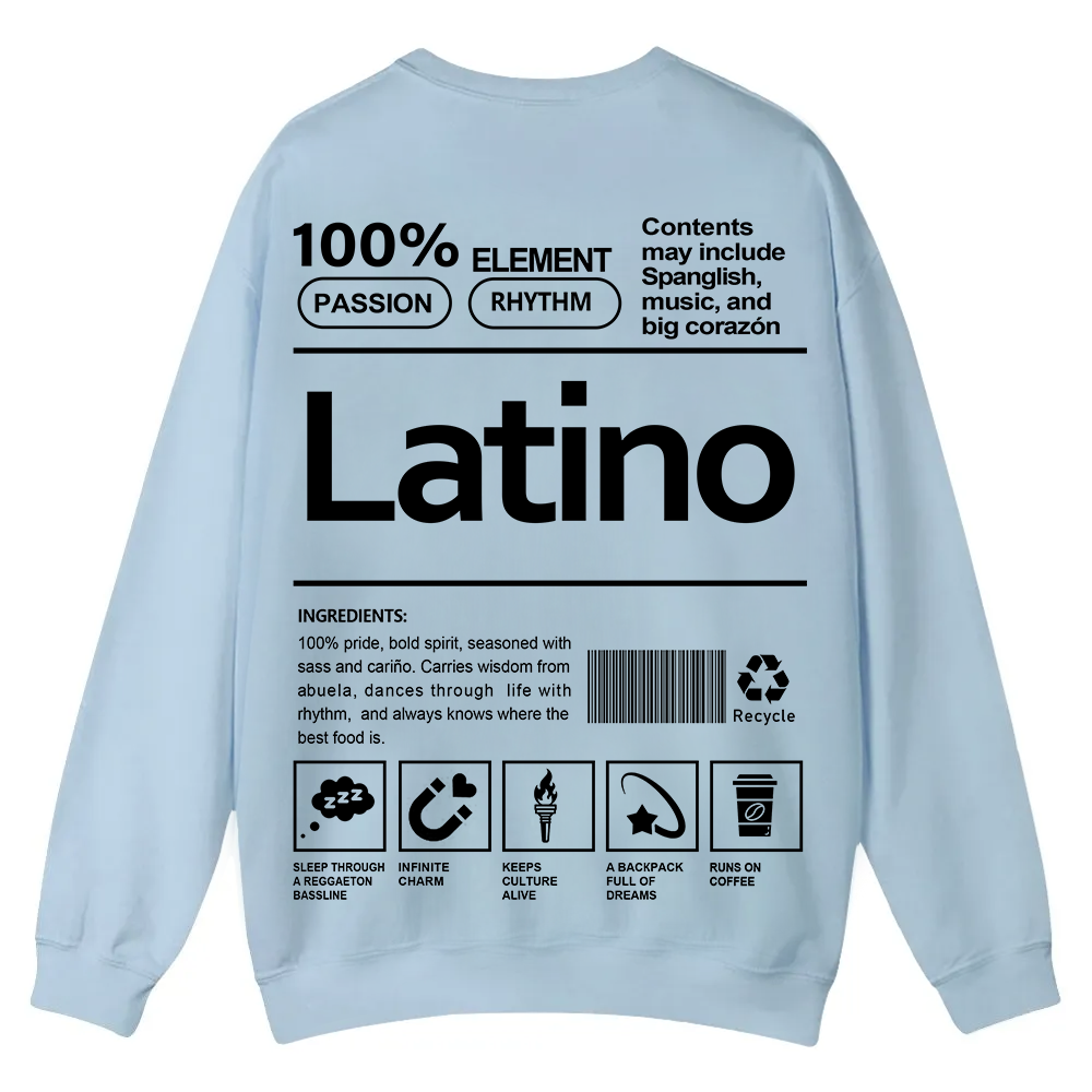Latino Unisex Fit  Casual Crewneck Sweatshirt wearishow
