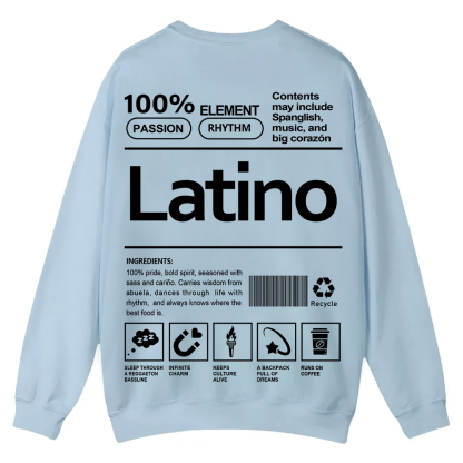 Latino Unisex Fit  Casual Crewneck Sweatshirt wearishow
