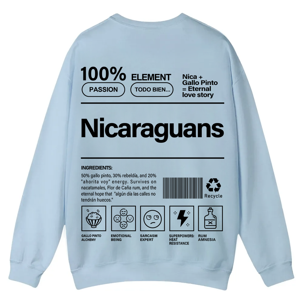 Nicaraguans Unisex Fit  Casual Crewneck Sweatshirt wearishow